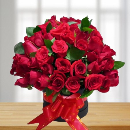 Jarrón de 60 Rosas Premium - Flores de Amor