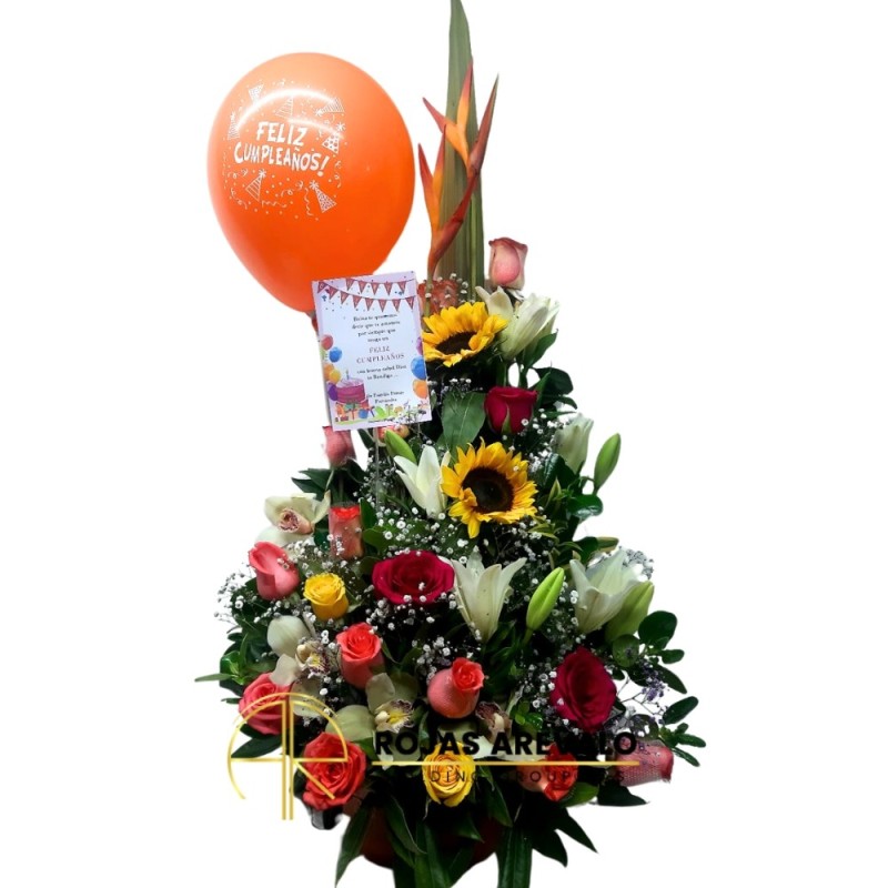 Arreglo Floral de Cumpleaños con Flores Surtidas y de Temporada